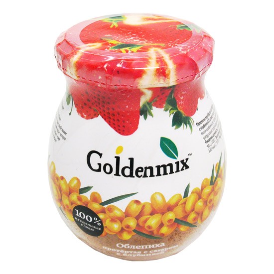 Goldenmix 100% Natural Pureed Sea Buckthorn with Sugar and Strawberry, 9.52oz (270g)