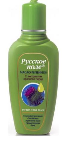 Burdock oil with extract of red pepper "Russian field" for all hair types100ml