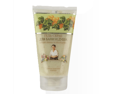 Gel scrub for bath and shower gooseberries and propolis