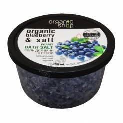 Bath Salt With Foam "Blueberry Yogurt" 250 Ml Sea Salt, Organic-rich Bilberry Extract