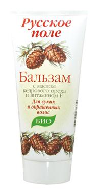 Balm for dry and colored hair series "Russian field" with cedar oil and vitamin F 180ml